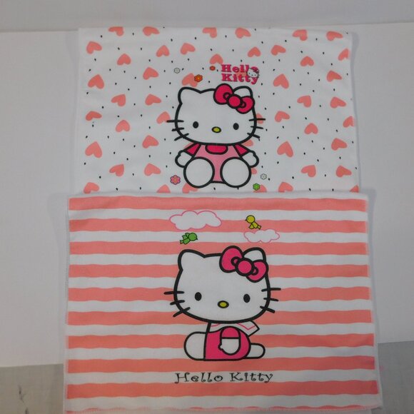Set 2 Hello Kitty microfiber hand Towels New without Tags Pink White - Picture 1 of 3
